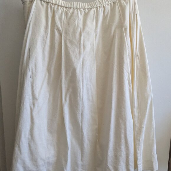BNWT UNIQLO White Cotton Linen Blend Skirt - Picture 2 of 4